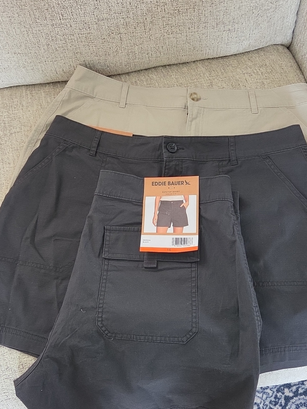 Bundle Of 3 Eddie Bauer Women's Black and Tan Cargo Shorts